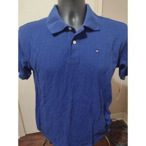 New TOMMY HILFIGER Polo Shirt Flag Logo Blue Boys Youth Size Large L (16/18) NWT